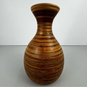 Vintage Hand Spun Wood Vase